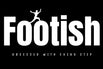 Logo of 'Footish' with a silhouette of a person running on a black background